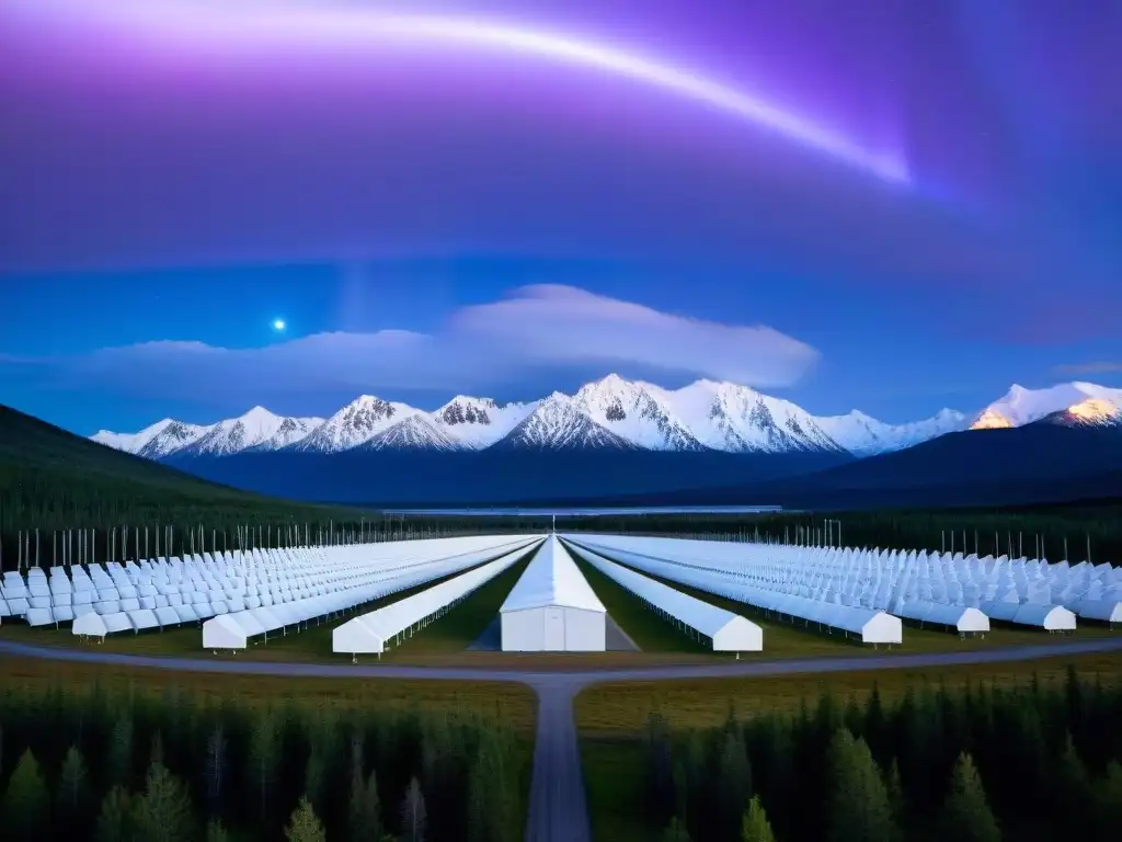 HAARP en Alaska: Antenas brillantes entre auroras Antenas HAARP emiten misterioso resplandor en paisaje de Alaska, fusionando tecnología y naturaleza