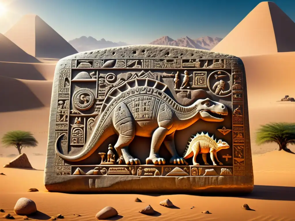 Misteriosos grabados de dinosaurios en piedra Ica en alta resolución Antigua estela de Ica: Misterio y autenticidad en el desierto peruano