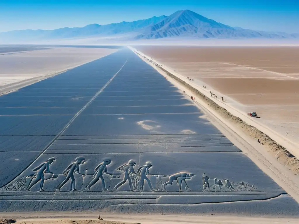 Excavación detallada: Misterios de las Líneas de Nazca Arqueólogos desenterrando enigma de las Líneas de Nazca en vasto desierto