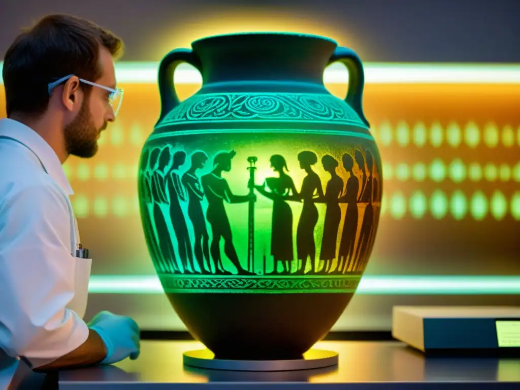 Análisis de ánfora griega: colores ocultos revelados Descubrimiento de colores ocultos en arte antiguo mediante espectroscopía de fluorescencia de rayos X