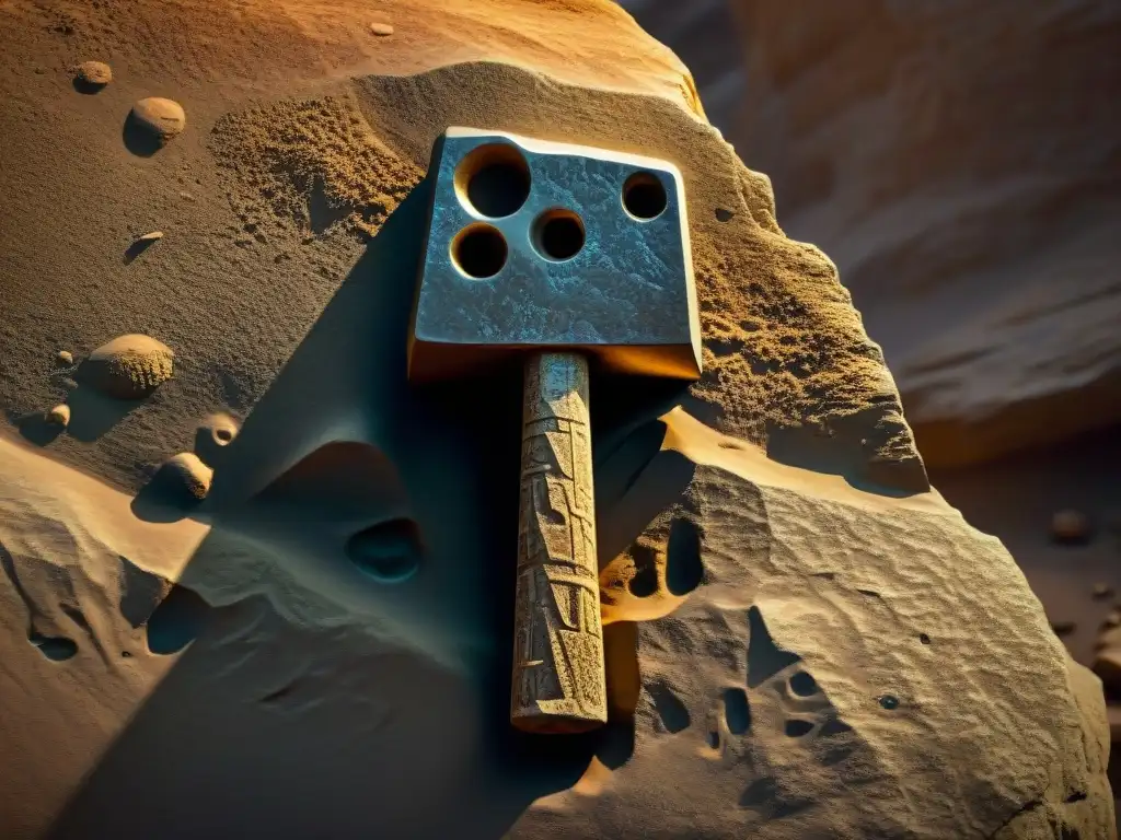 Misterioso Martillo de Kingoodie: Detalles en Roca Antigua Detalle impresionante del Artefacto imposible en roca 400 millones, envuelto en misterio