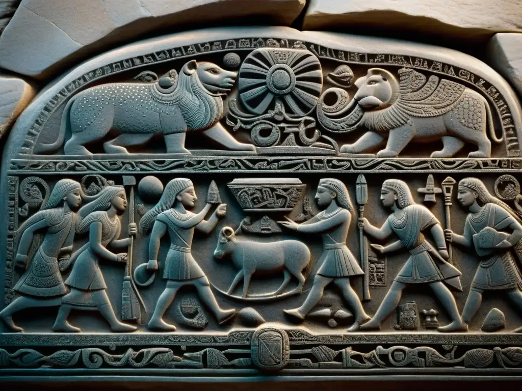 Misteriosas Estelas de Ica: Detalles en Alta Resolución Detalle impresionante de una Estela de Ica: Misterio y autenticidad en cada talla