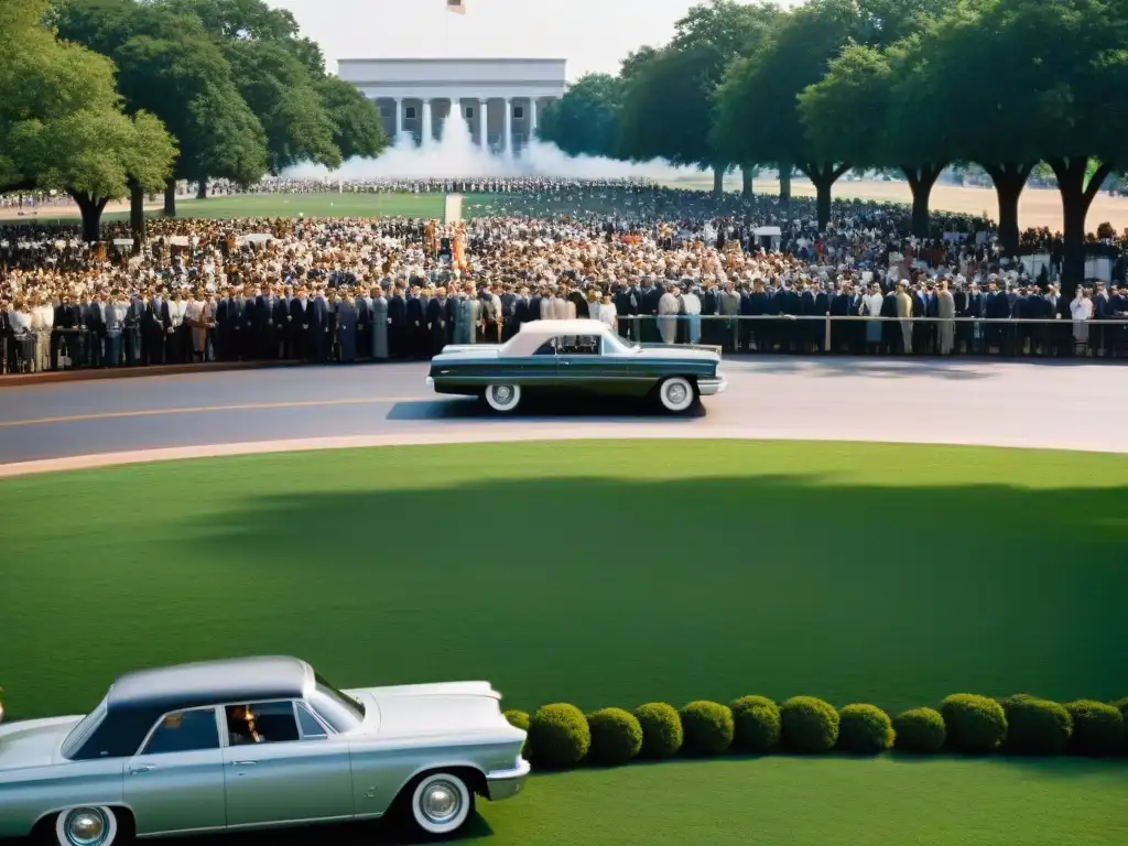 Escena impactante: Asesinato de Kennedy en Dealey Plaza Dramática recreación en blanco y negro del asesinato de JFK en Dealey Plaza
