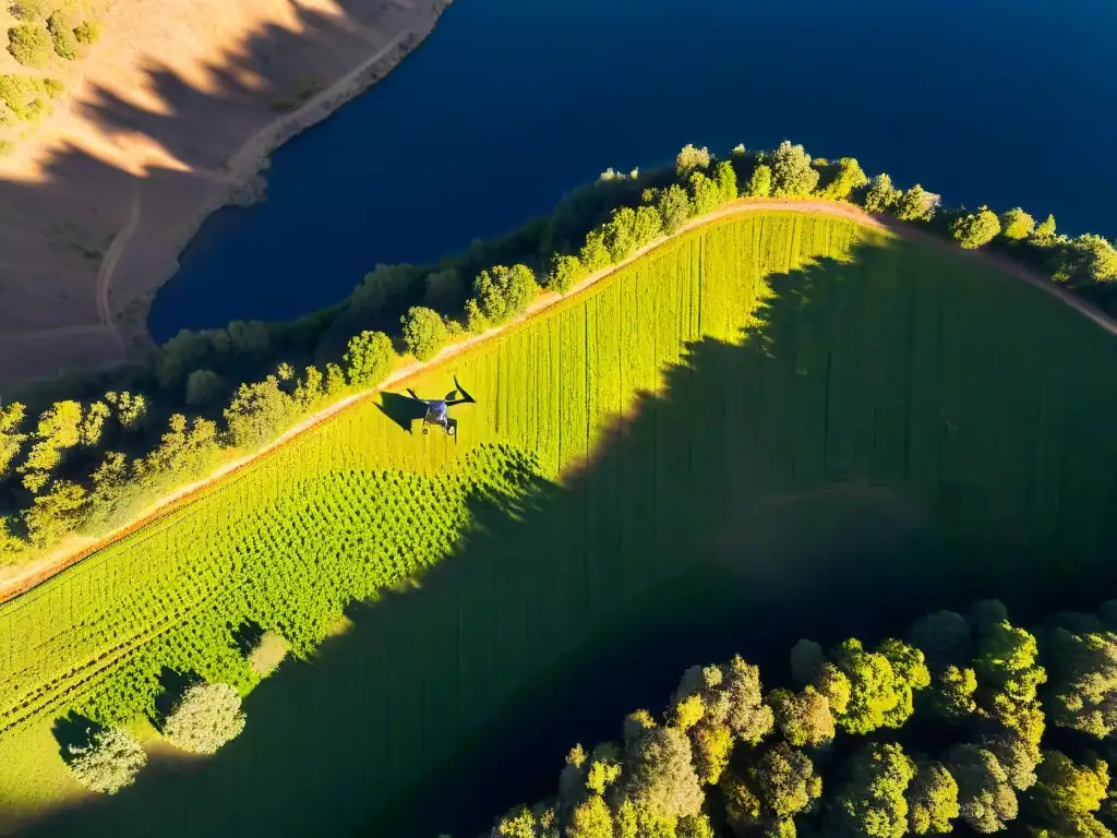Exploración de drones en terreno remoto en busca de tumbas ocultas Dron escudriña terreno árido en búsqueda de fosas comunes