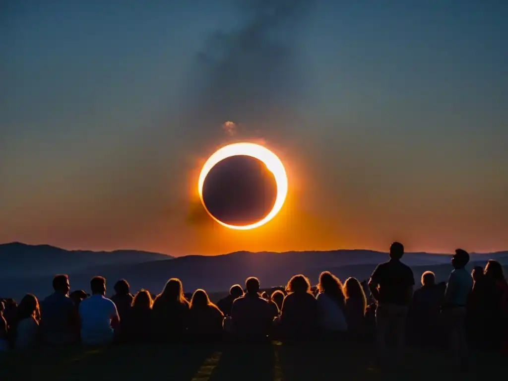 Espectacular eclipse solar: el asombro celestial en la Tierra Un eclipse solar grandioso crea un anillo de diamante en el cielo