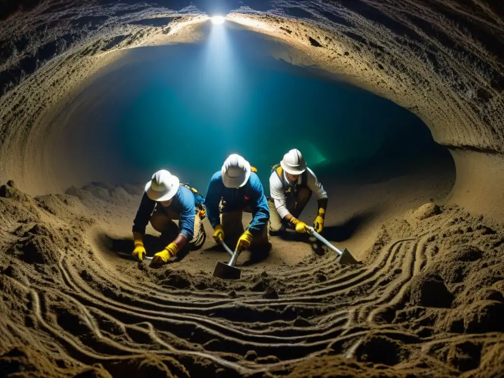 Exploradores descubren antiguo tesoro en túneles de Oak Island Exploradores descubren misterios de Oak Island en túneles subterráneos, iluminados por antorchas en la niebla