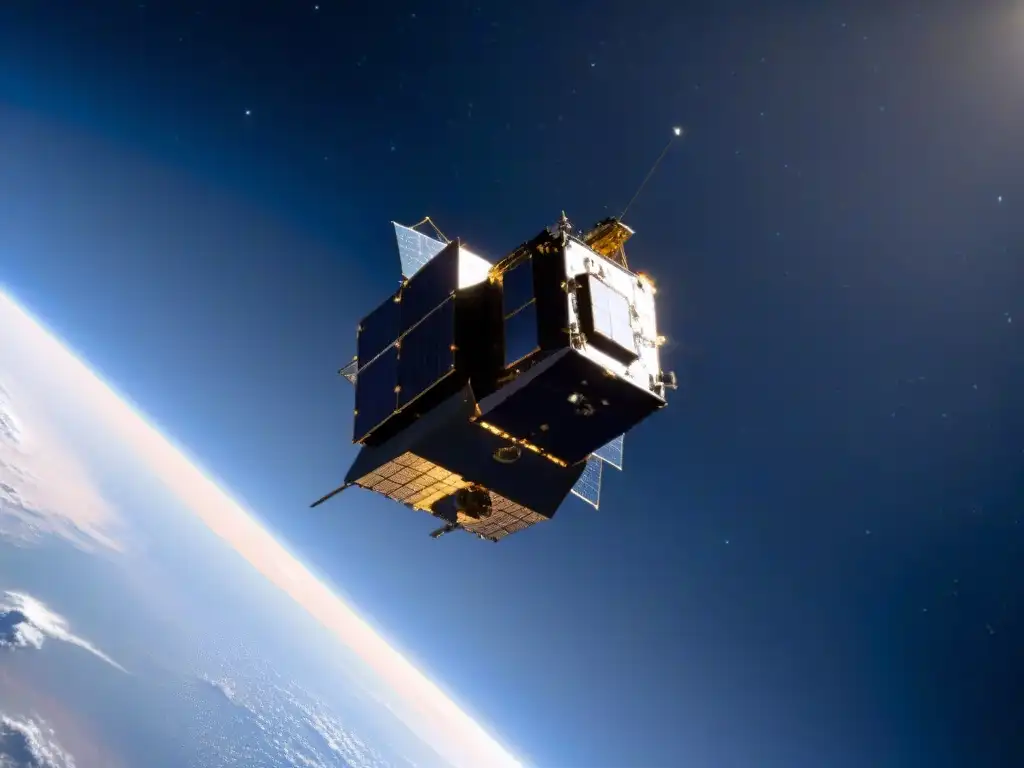 Explorando el cosmos: Hayabusa en detalle El Hayabusa flota en el espacio cerca del asteroide Itokawa, revelando secretos asteroides exploración misterios