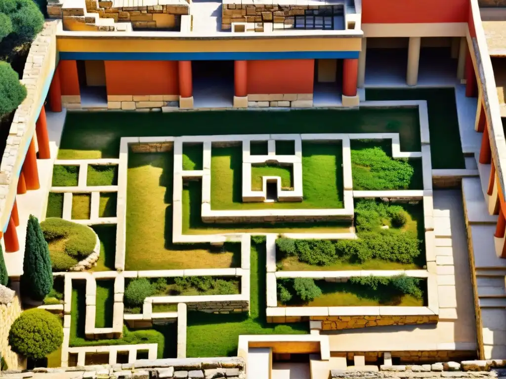 Laberinto místico del Palacio de Knossos Explora la historia y el mito del Palacio de Knossos en esta detallada imagen de su intrincada estructura laberíntica