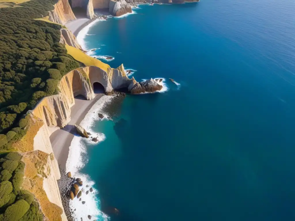 Espectacular formación rocosa en Puerta de Hércules Impresionante foto aérea de La Puerta de Hércules, capturando su misterio y belleza natural