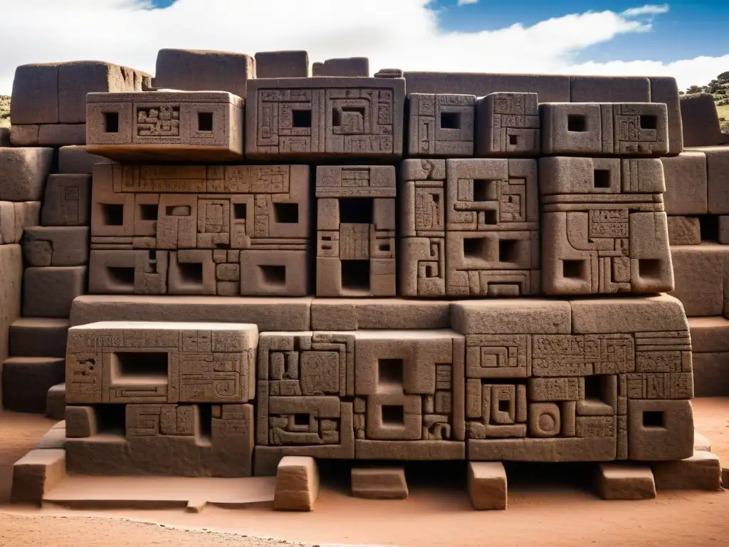 Ruinas de Pumapunku: Misterios Tecnológicos Antiguos Intrincada tecnología extraterrestre en Pumapunku, Bolivia, revelando misteriosas ruinas antiguas