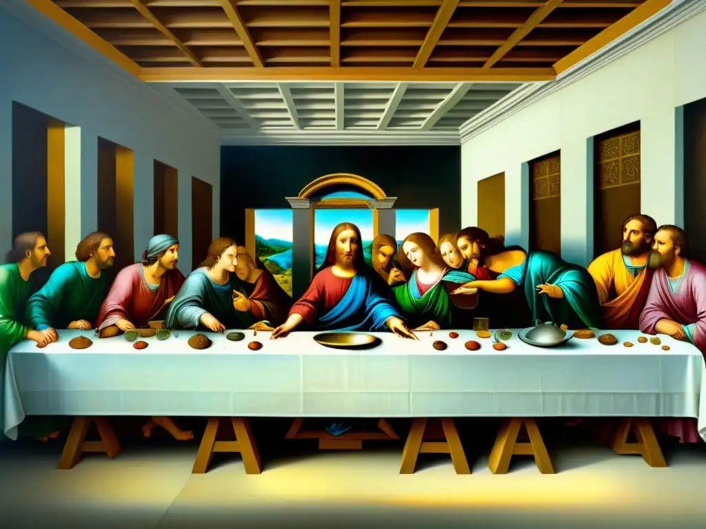 Descubre los mensajes ocultos en el mural de La Última Cena de Leonardo da Vinci, detallado y enigmático