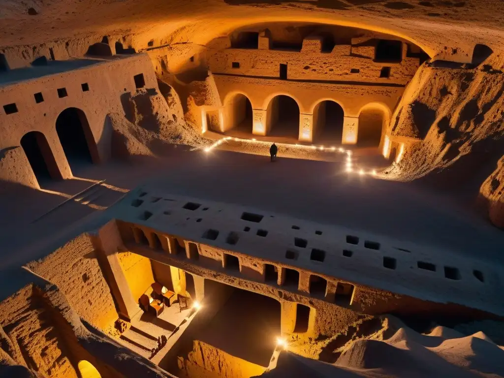 Explorando los misterios de antiguas estructuras subterráneas iluminadas por drones