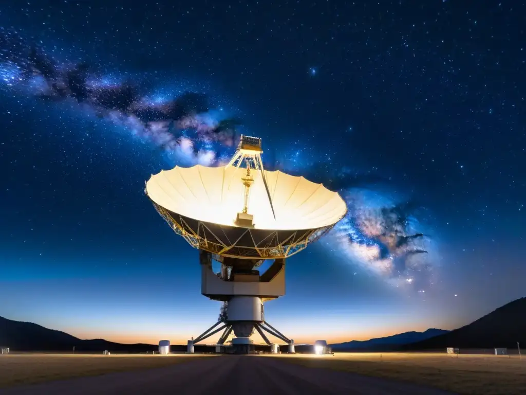 Misterios del Universo: Radio Telescopio captando ondas cósmicas Explorando los misterios del universo con pulsos radio rápidos