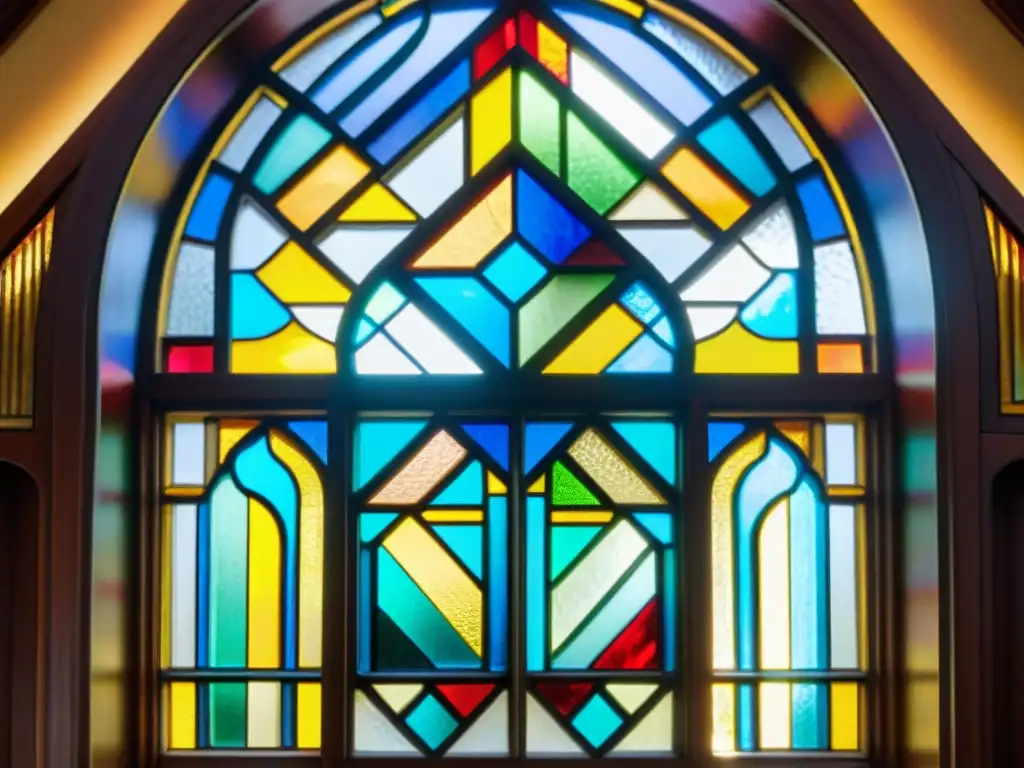 Ventana misteriosa: arte en vidrio de Winchester House La misteriosa arquitectura espectral de la Mansión Winchester se revela en los intricados vitrales, con luz y colores brillantes