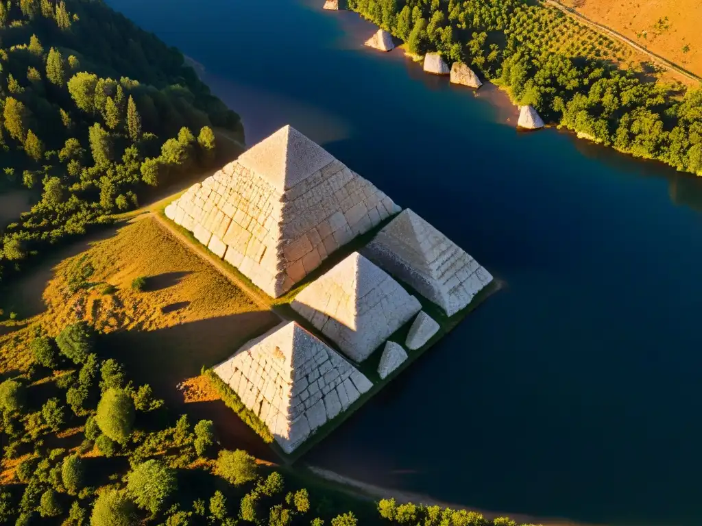 Misterio dorado: Pirámides de Bosnia al atardecer Misteriosas Pirámides de Bosnia descubrimiento arqueológico iluminadas por el sol poniente