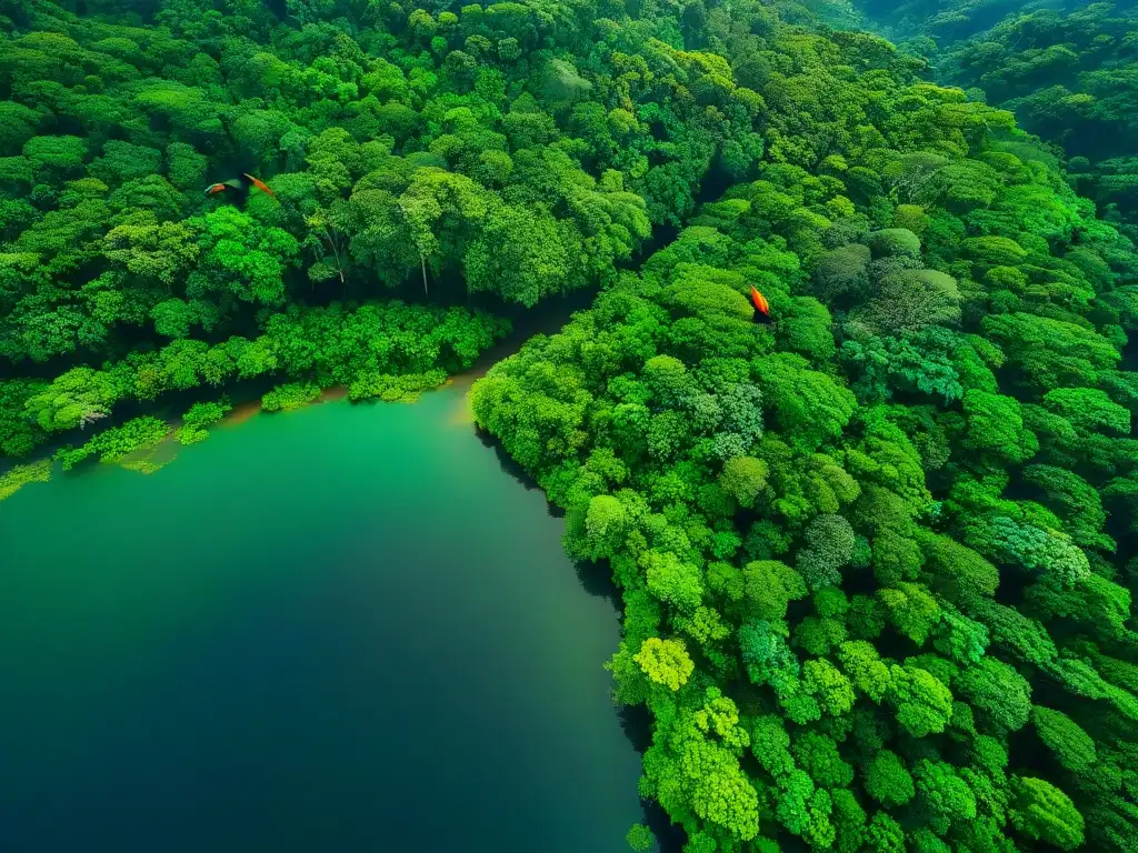 Misterioso bosque selvático: luces, sombras y coloridas aves en vuelo Misteriosas tribus aisladas en la selva captadas por drones