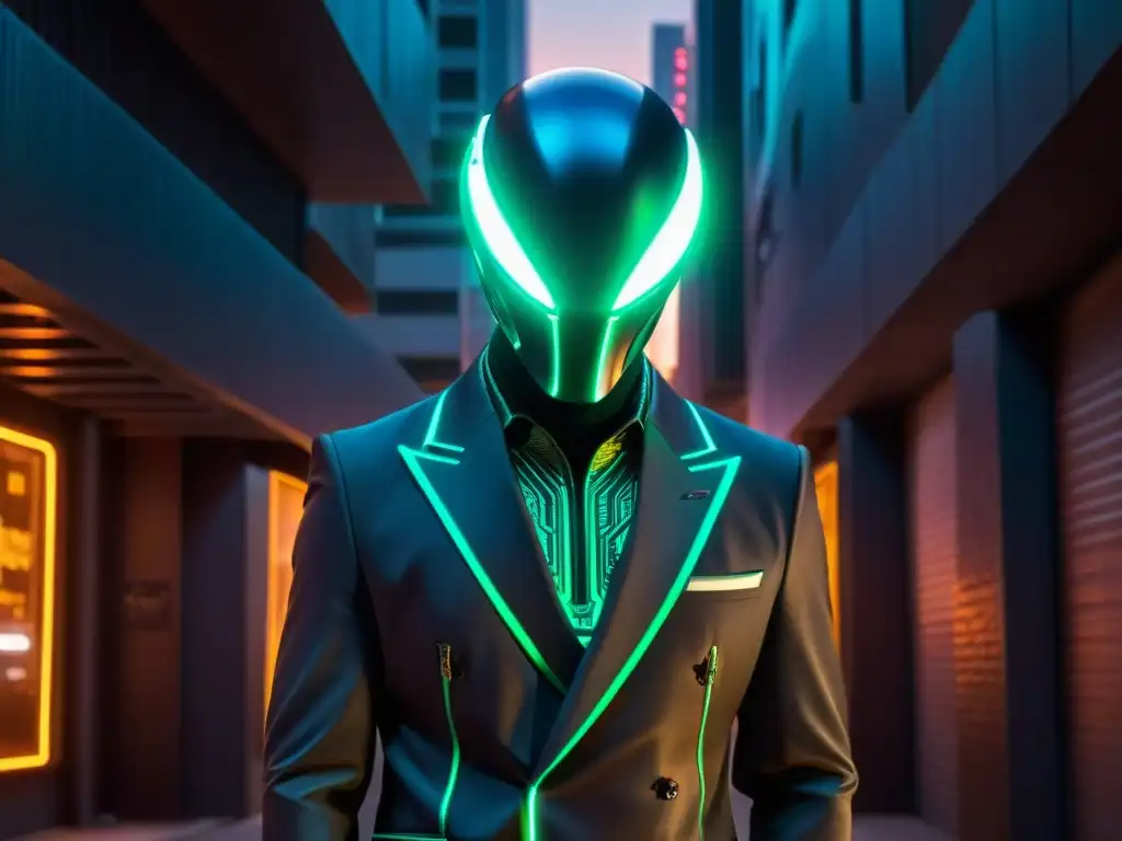 Un misterioso ser alienígena en un callejón futurista