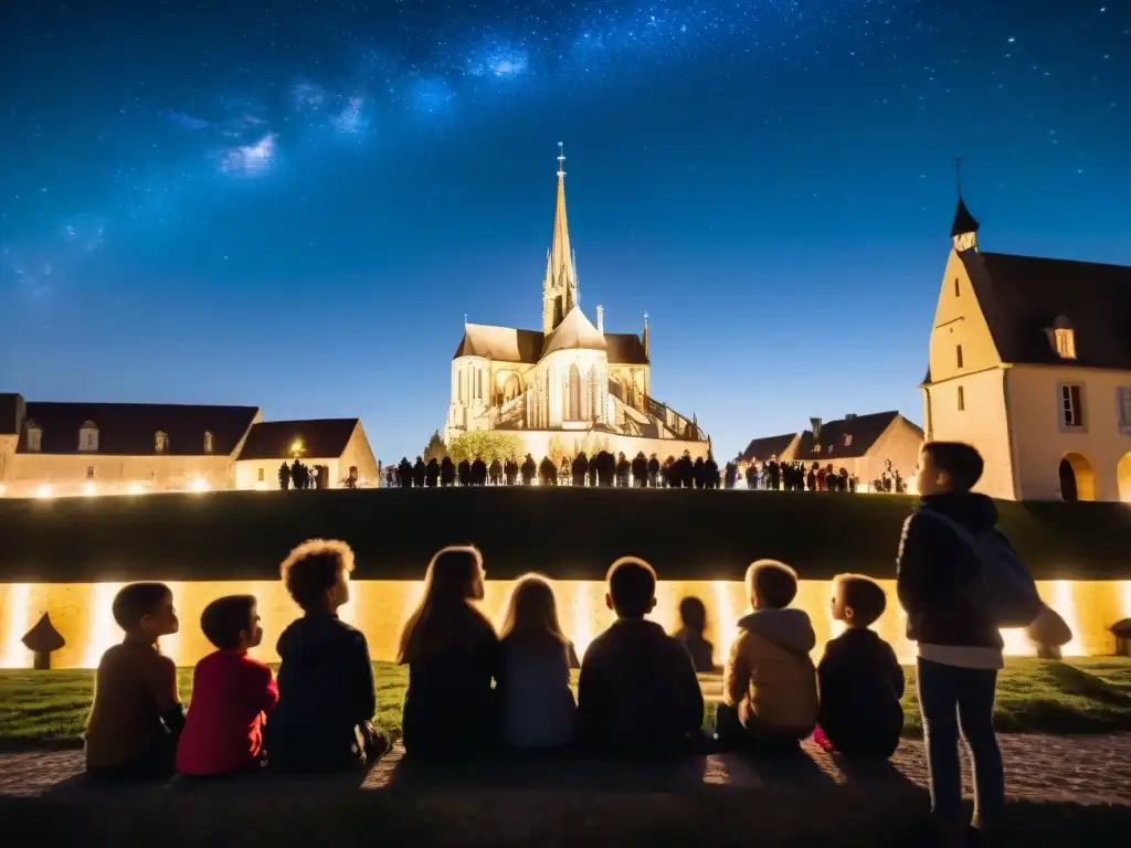 Misterioso resplandor celestial sobre Pontmain: niños asombrados La noche en Pontmain se ilumina con el misterio de la aparición mariana