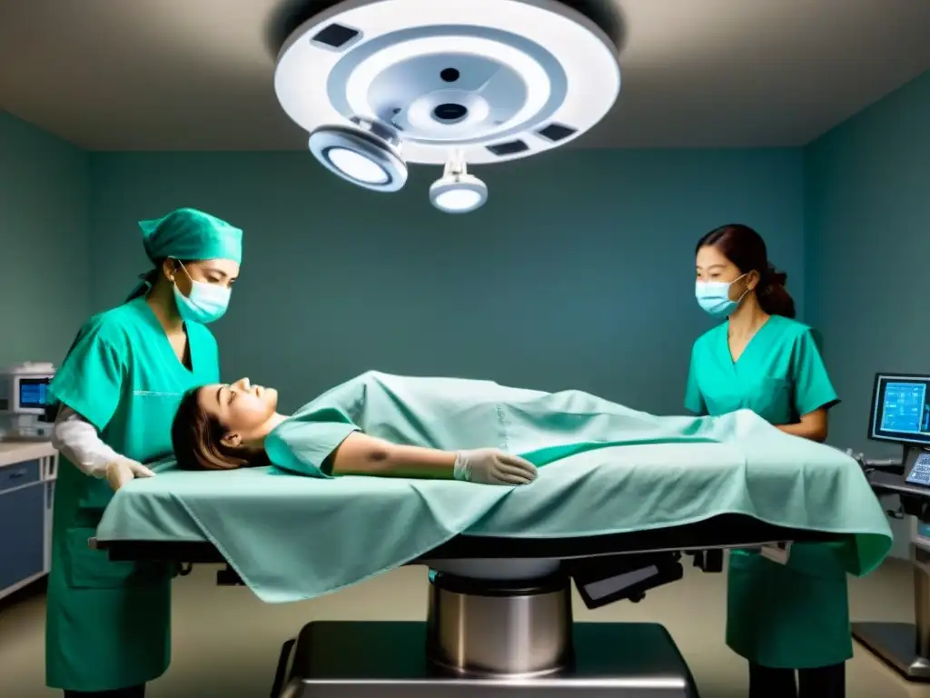 Un paciente flota sobre su cuerpo en una sala de operaciones, rodeado de médicos asombrados