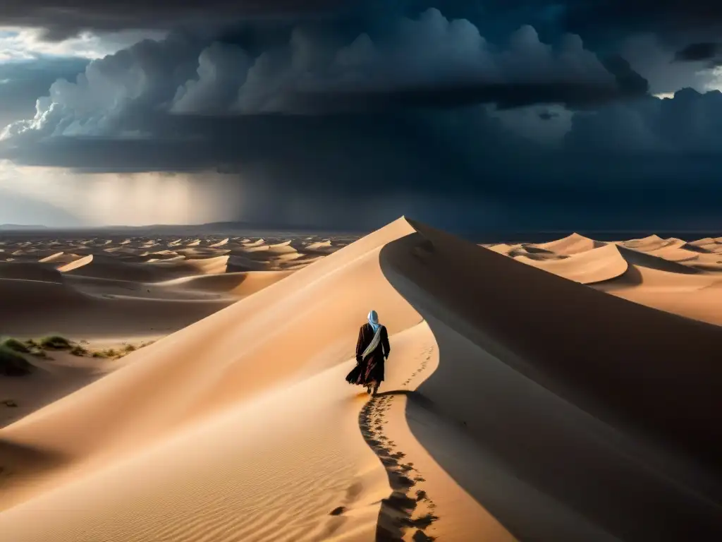 Un paisaje desértico dramático evoca el fin del mundo en la religión islámica