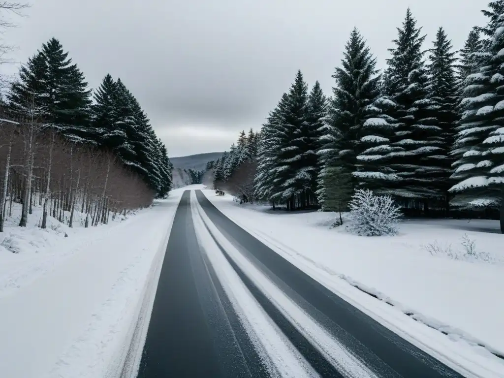 Misterioso paisaje nevado en Haverhill, New Hampshire Un paisaje nevado y desolado en Haverhill, New Hampshire, evocando la desaparición misteriosa de Maura Murray