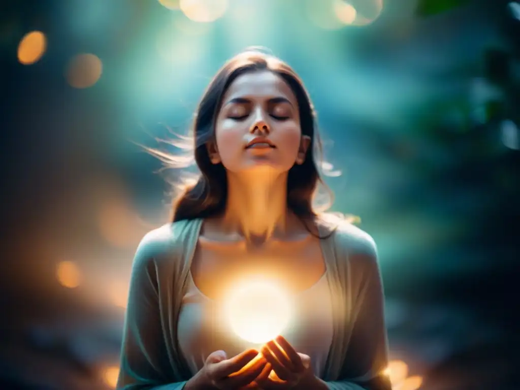 Persona en profunda meditación, a punto de iniciar un viaje espiritual