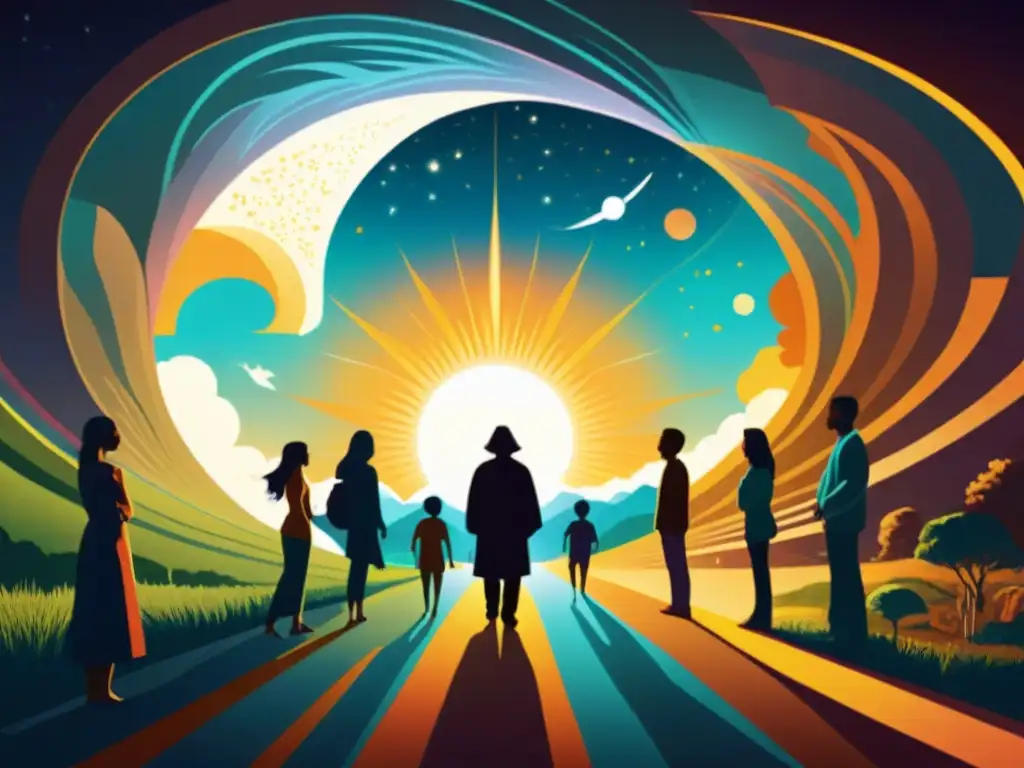 Una representación detallada de diversas culturas y experiencias cercanas a la muerte, cada una con su propia interpretación única