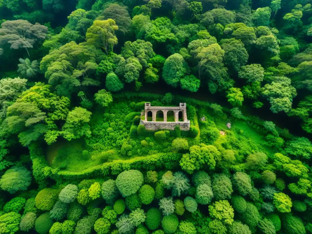 Descubre ruinas antiguas en un bosque misterioso Descubre ruinas antiguas entre la exuberante vegetación