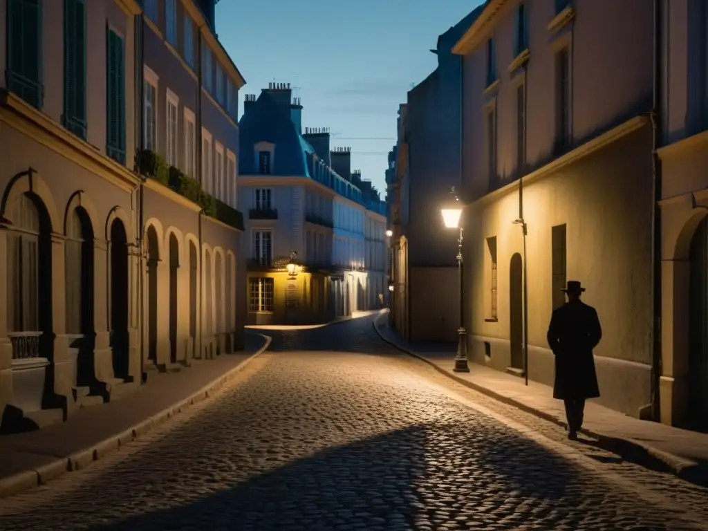 Silueta misteriosa en calle de Nantes al anochecer, evocando la desaparición de la familia