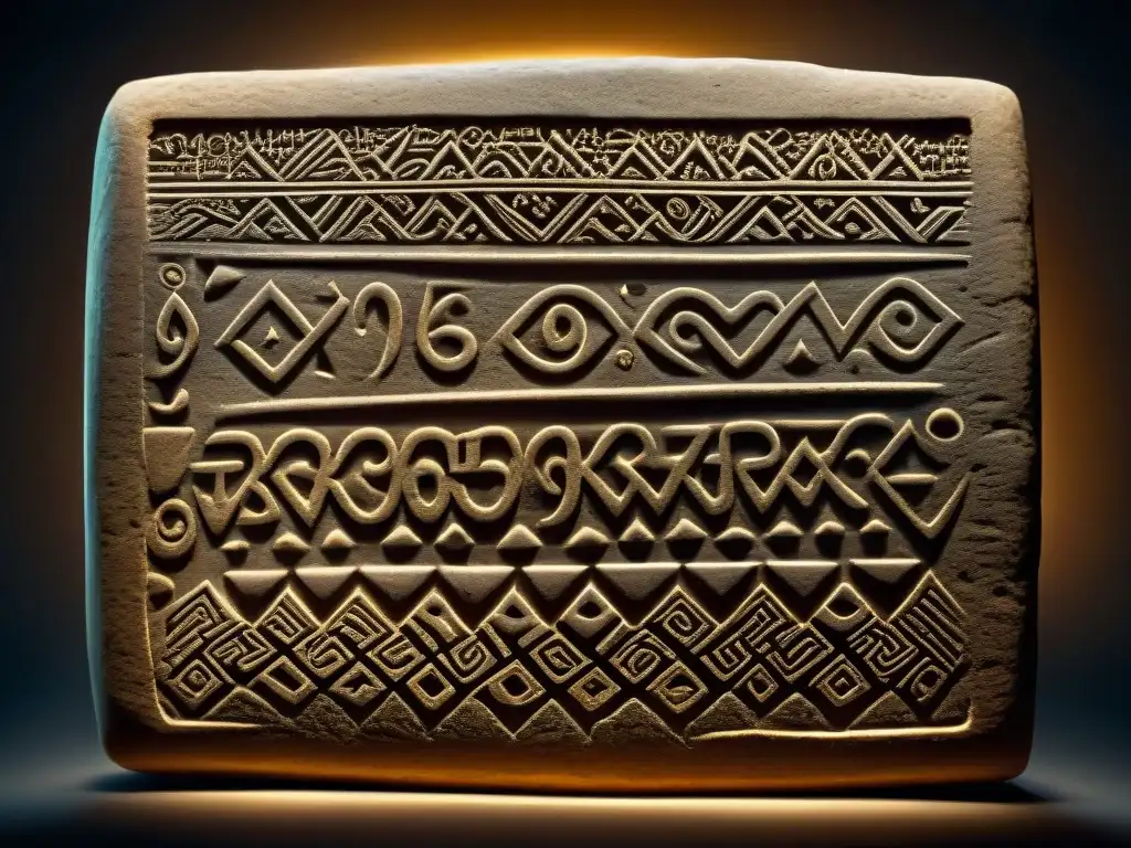 Tabla de arcilla protoelamita: detalle enigmático Tableta de arcilla con escritura protoelamita: misteriosa civilización antigua por descifrar
