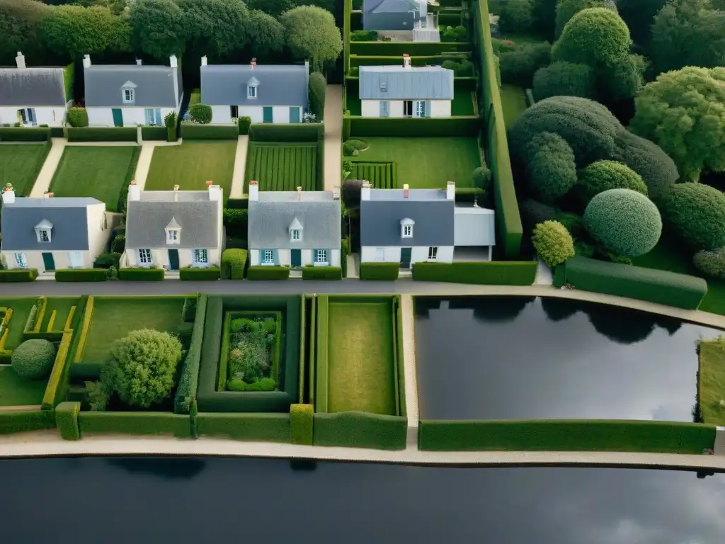 Vista aérea de vecindario en Nantes donde la familia Dupont de Ligonnès desapareció misteriosamente, bajo cielos nublados