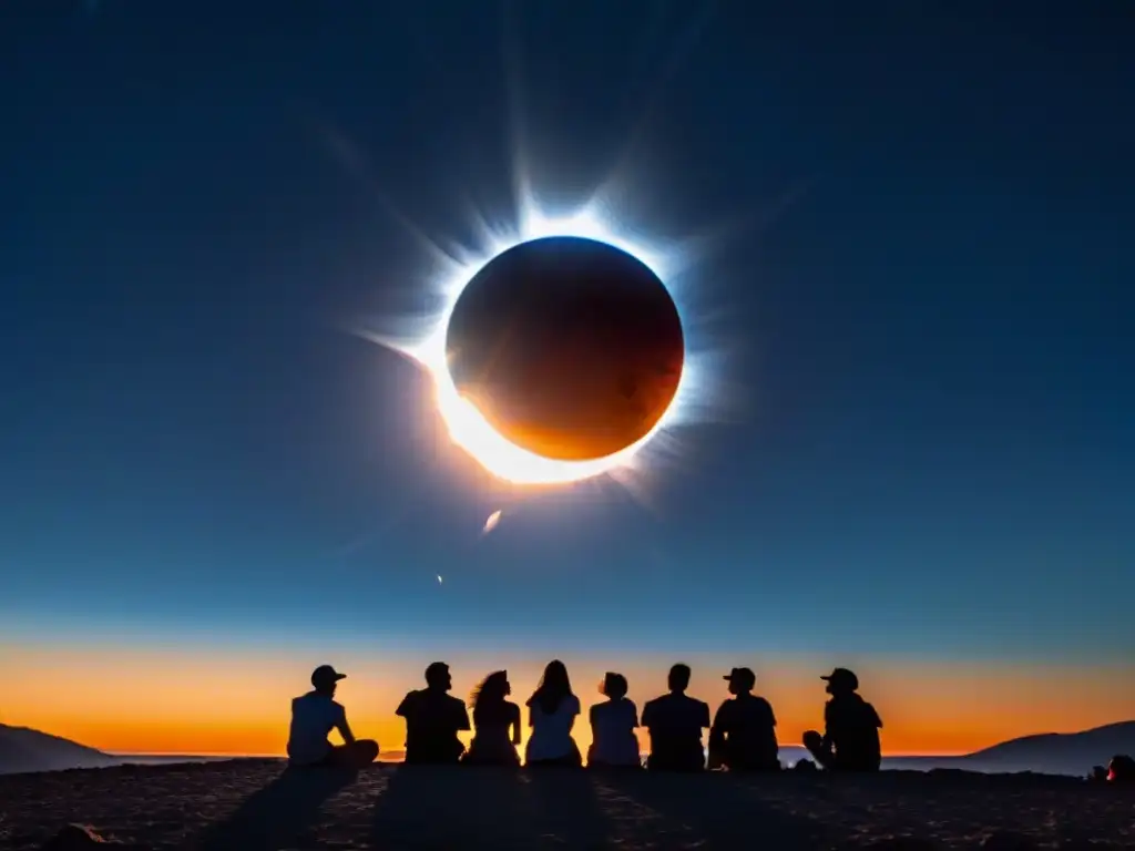Eclipse solar total: impactante imagen en 8k Una vista impactante de un eclipse solar total con efecto anillo de diamante, envuelto en misterio y fascinación